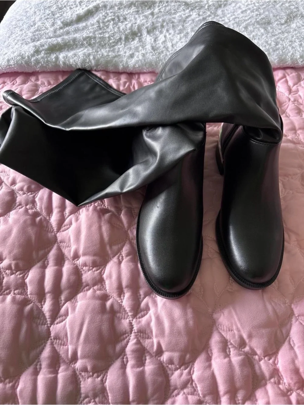 ANDREA FENZI Black Over-the-Knee Block Heel Boots